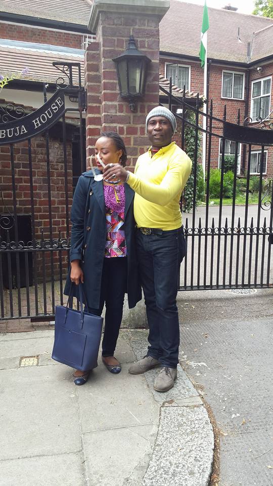 Police refuse to arrest Nigerian man who staged a protest in front of the Abuja house London!